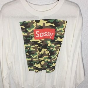 💚Mini cropped long sleeve shirt💚